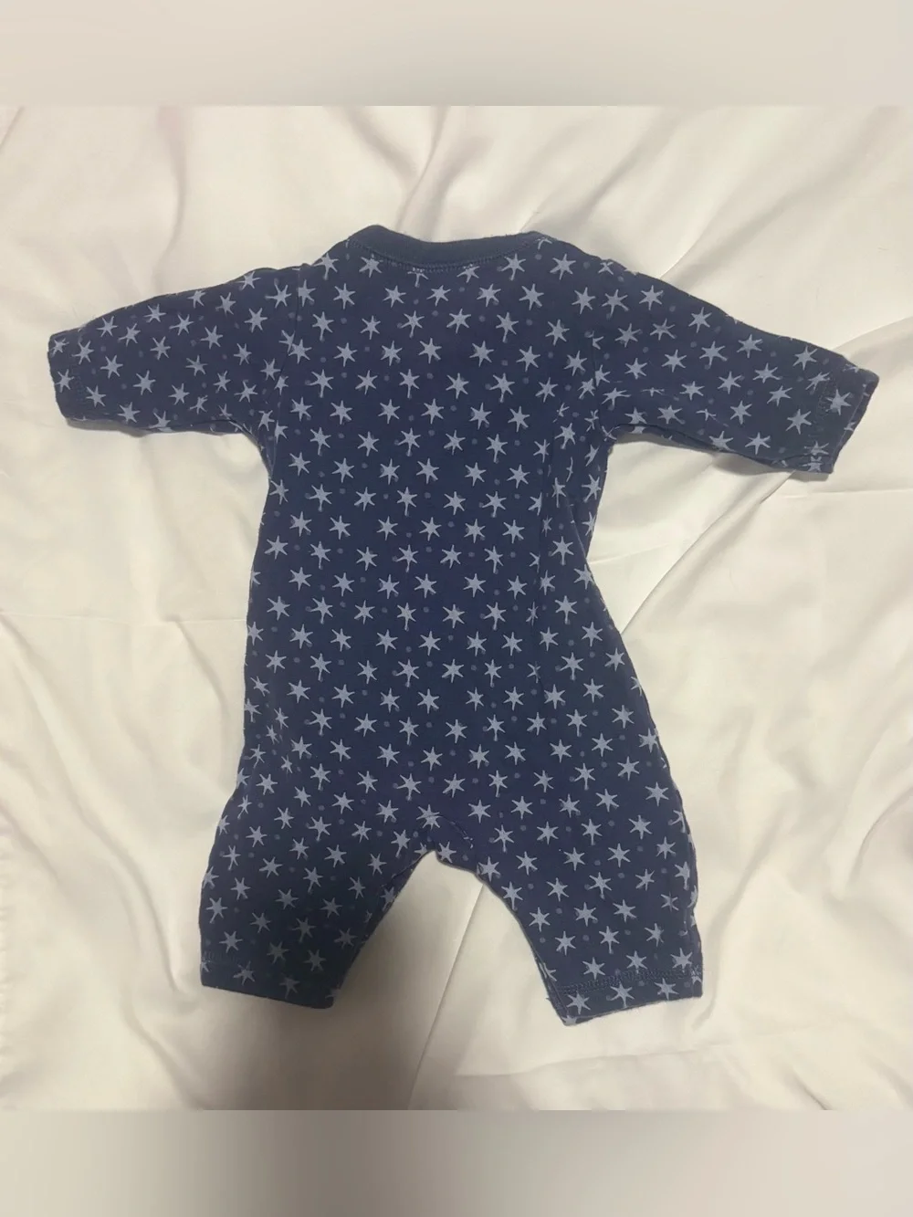 GAP Navy Star Print Romper and Light Blue Star Applique Bodysuit BUNDLE
